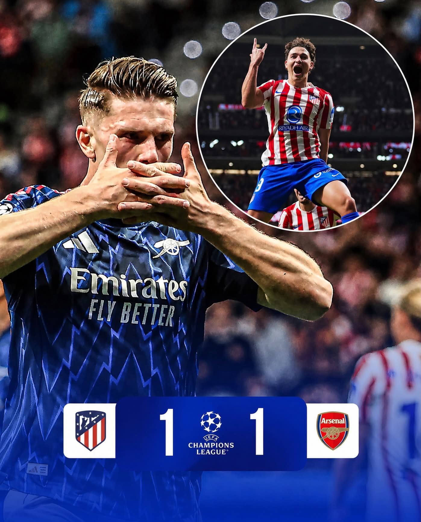 Ligue des Champions: Atletico Madrid et Arsenal se quittent sur un triste match nul