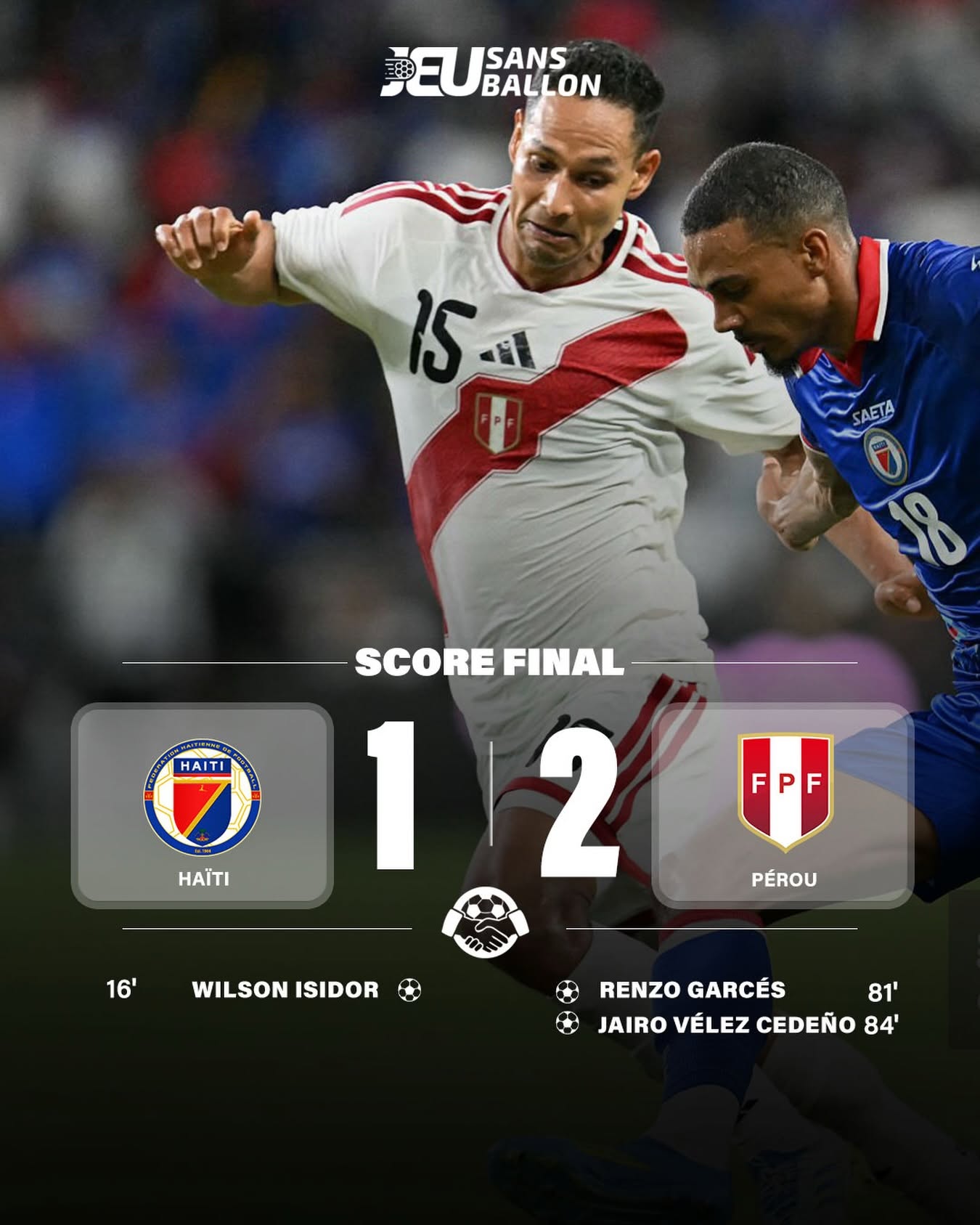 Football: Défaite encougeante de la selection haïtienne contre le Perou